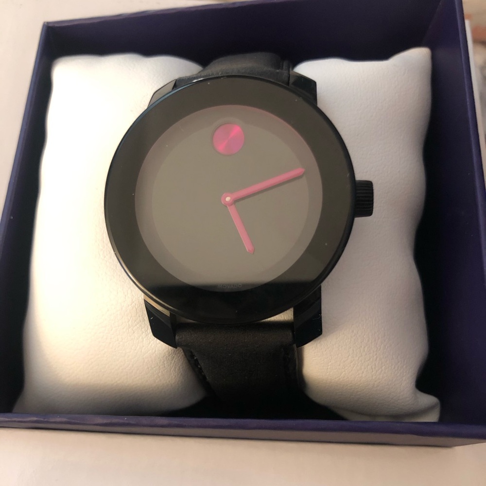 Brand new Movado Bold pink and black watch